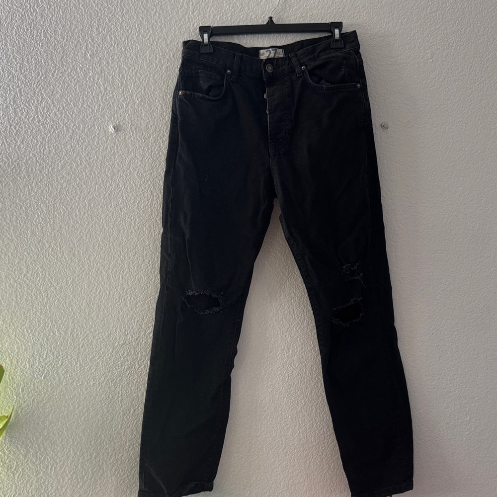 We The Free Black Distressed Skinny Jeans